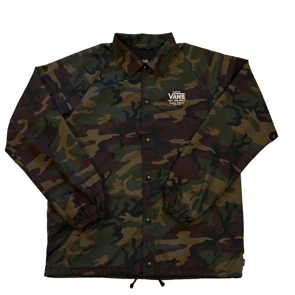 Vans Off The Wall Torrey Lined Windbreaker Mens Size Medium Camo Coaches Jacket